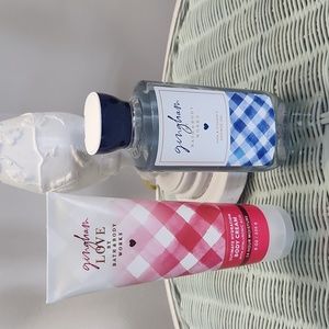 Bath and Body Works gingham Love Body Cream and gingham Shower Gel Bundle